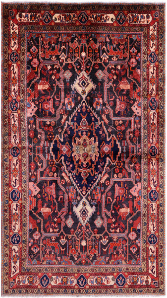 Black New Authentic Persian Nahavand Area Rug - 5' 3" X 9' 1" - Golden Nile