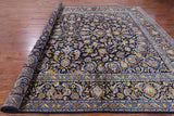Blue New Persian Kashan Hand Knotted Area Rug - 10' 1" X 13' 0" - Golden Nile