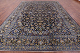 Blue New Persian Kashan Hand Knotted Area Rug - 10' 1" X 13' 0" - Golden Nile