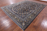 Blue New Persian Kashan Hand Knotted Area Rug - 10' 1" X 13' 0" - Golden Nile