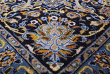 Blue New Persian Kashan Hand Knotted Area Rug - 10' 1" X 13' 0" - Golden Nile