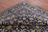 Blue New Persian Kashan Hand Knotted Area Rug - 10' 1" X 13' 0" - Golden Nile