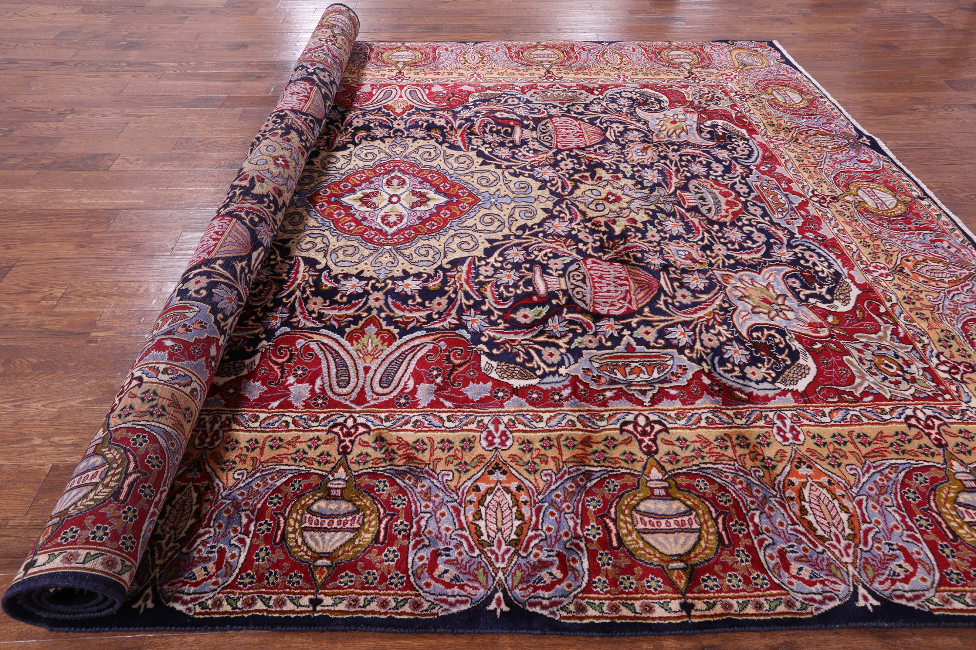 New Authentic Persian Kashmar Handmade Rug - 9' 6" X 12' 4" - Golden Nile