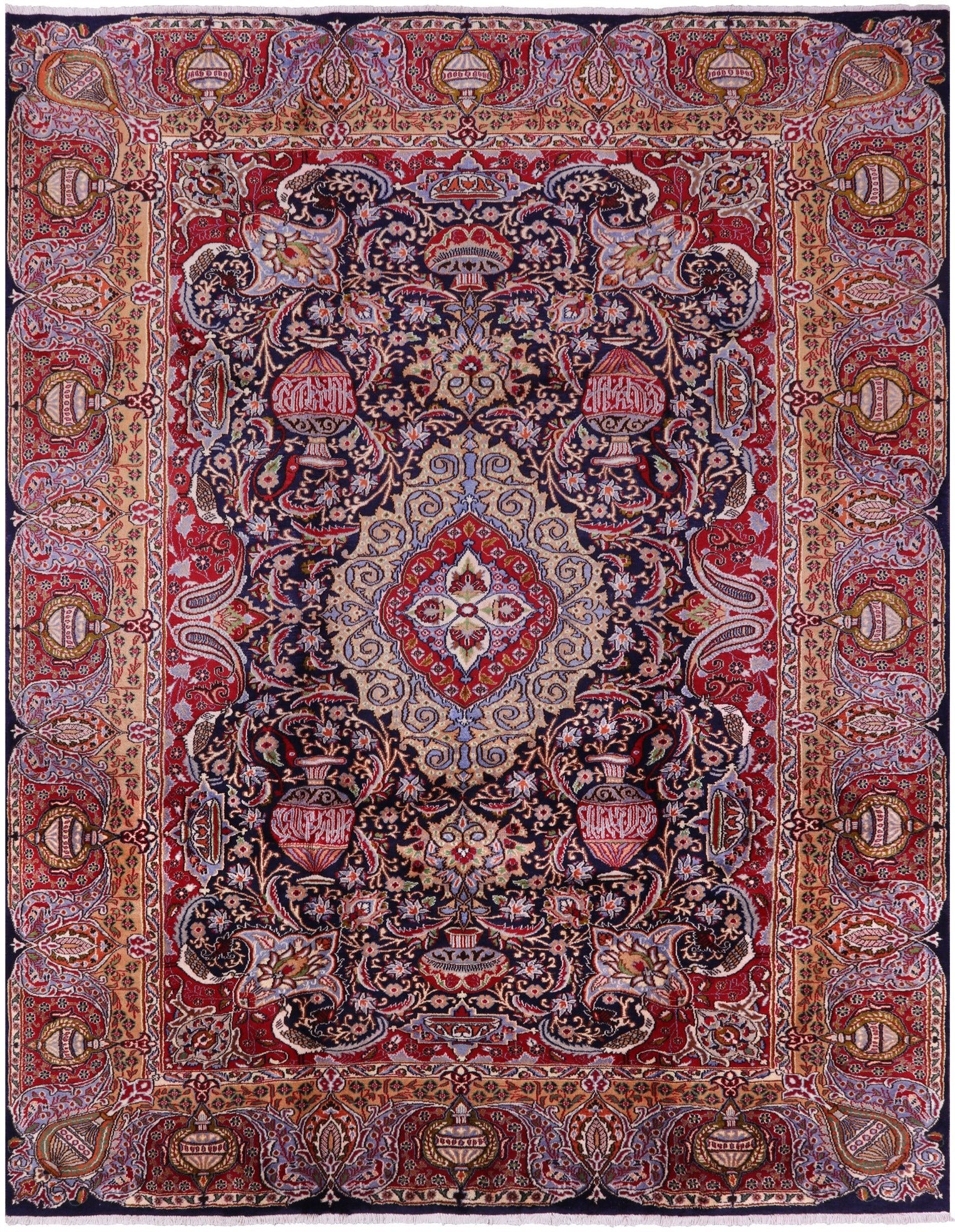 New Authentic Persian Kashmar Handmade Rug - 9' 6" X 12' 4" - Golden Nile