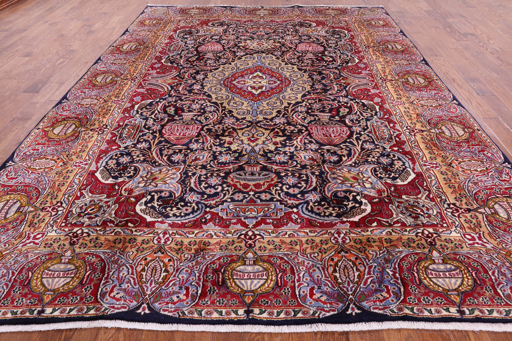 New Authentic Persian Kashmar Handmade Rug - 9' 6" X 12' 4" - Golden Nile