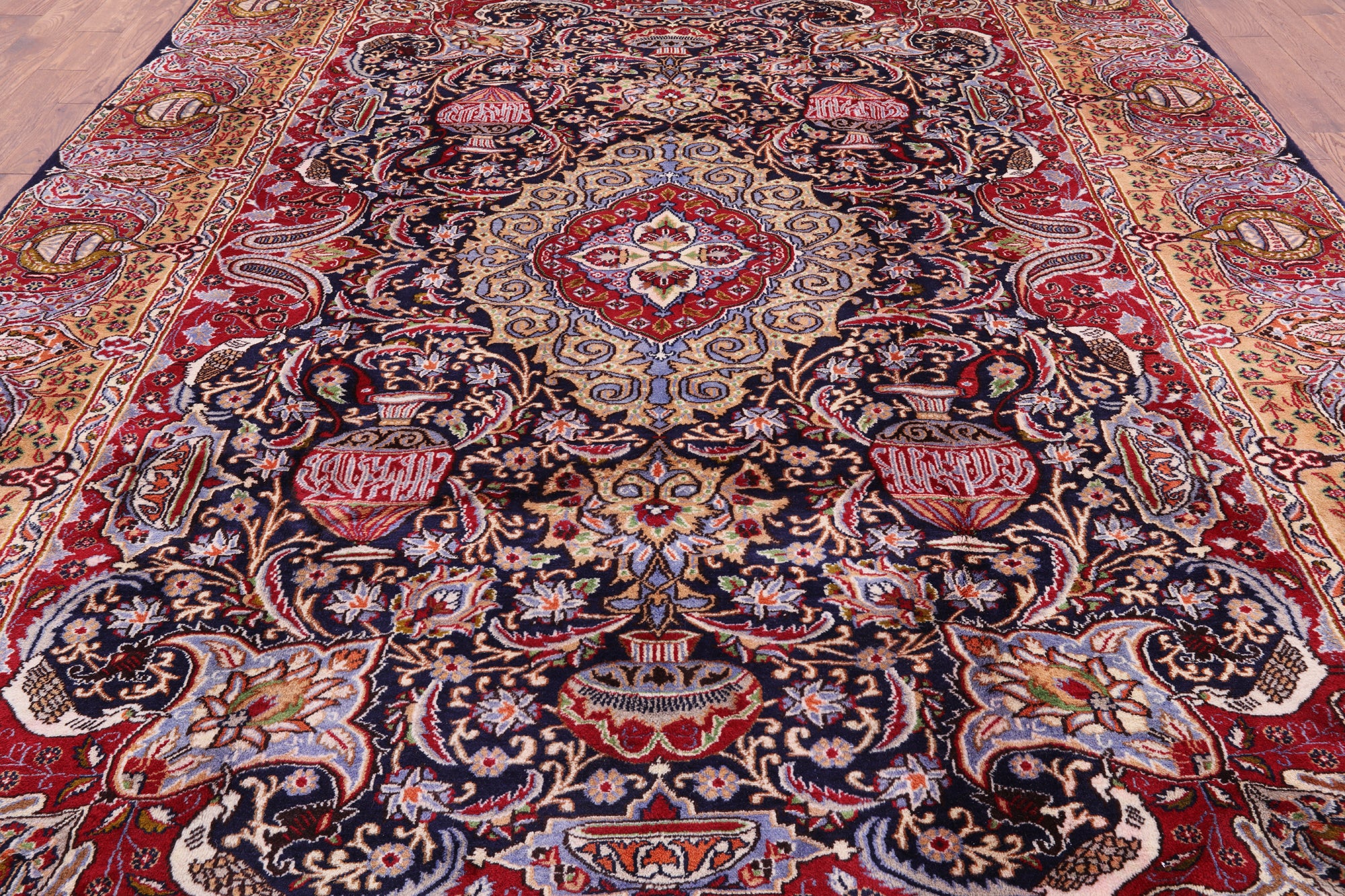 New Authentic Persian Kashmar Handmade Rug - 9' 6" X 12' 4" - Golden Nile
