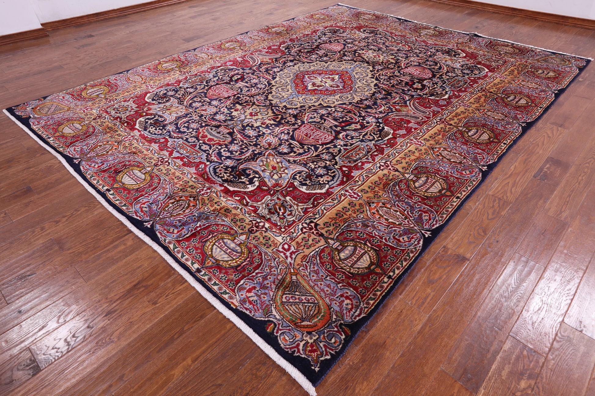 New Authentic Persian Kashmar Handmade Rug - 9' 6" X 12' 4" - Golden Nile