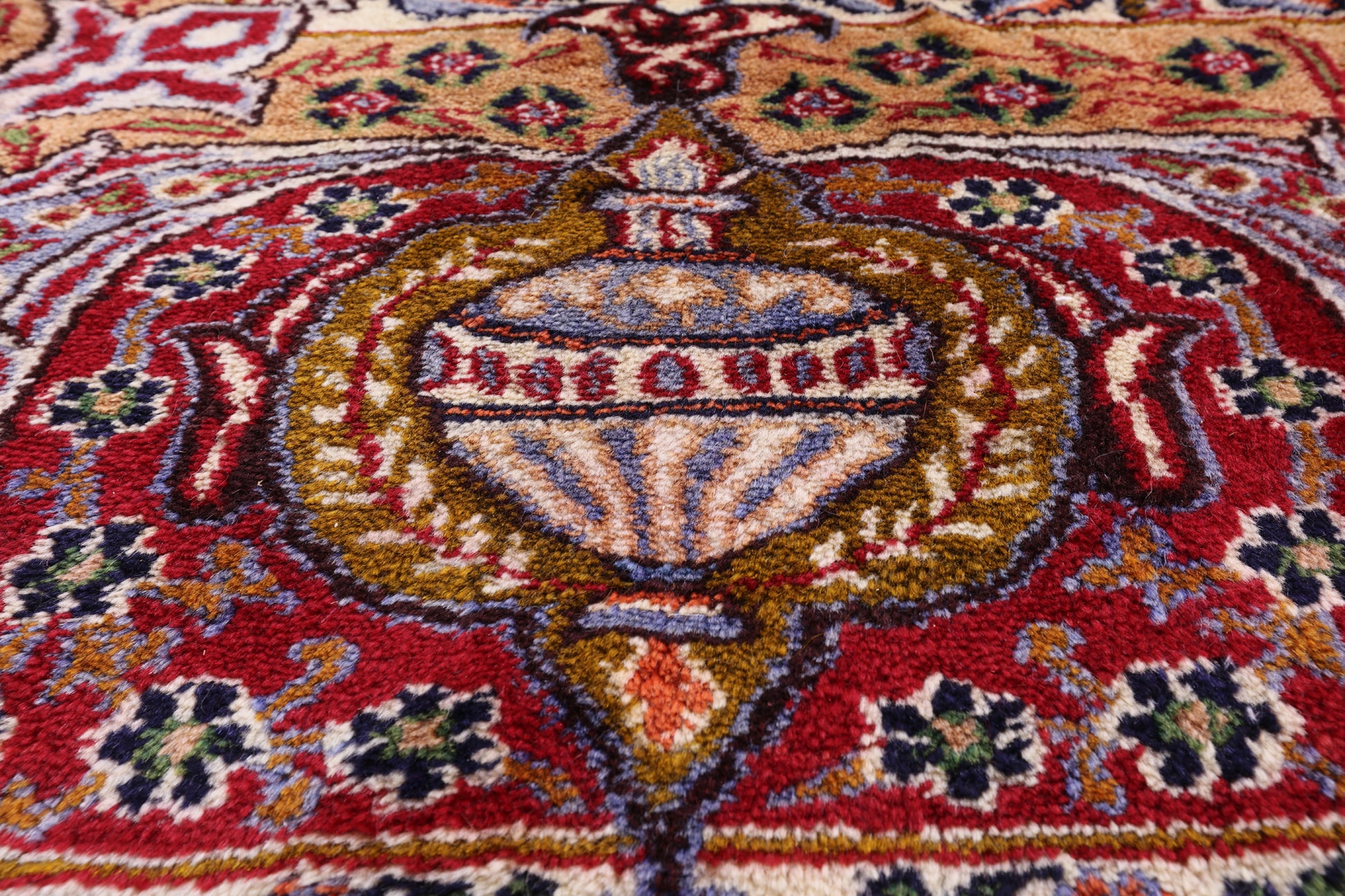 New Authentic Persian Kashmar Handmade Rug - 9' 6" X 12' 4" - Golden Nile