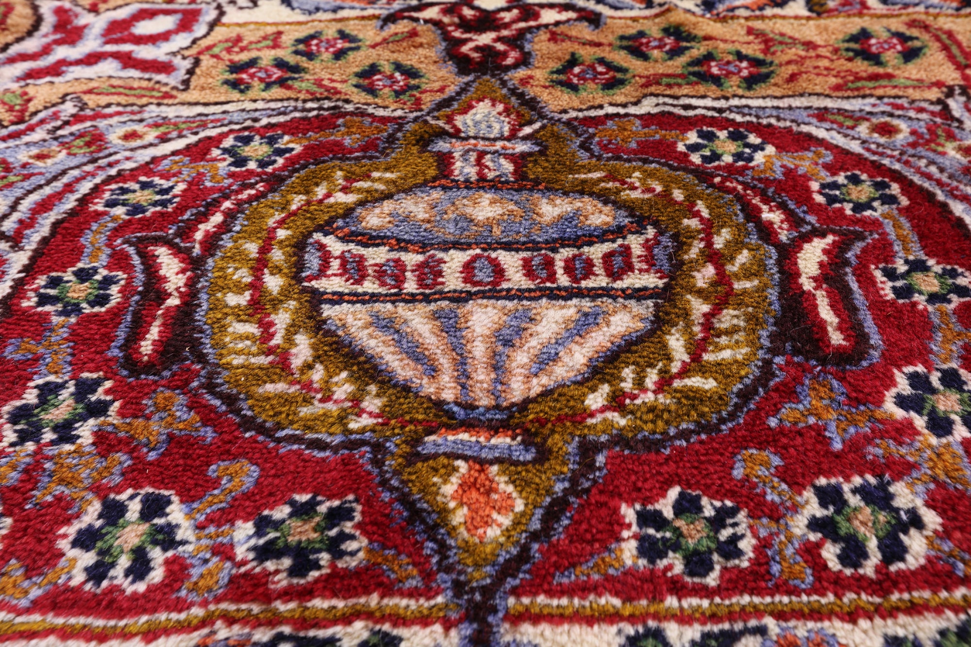 New Authentic Persian Kashmar Handmade Rug - 9' 6" X 12' 4" - Golden Nile