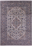 Ivory New Authentic Persian Kashan Handmade Wool Rug - 8' 1" X 11' 6" - Golden Nile