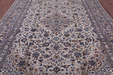 Ivory New Authentic Persian Kashan Handmade Wool Rug - 8' 1" X 11' 6" - Golden Nile