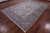 Ivory New Authentic Persian Kashan Handmade Wool Rug - 8' 1" X 11' 6" - Golden Nile