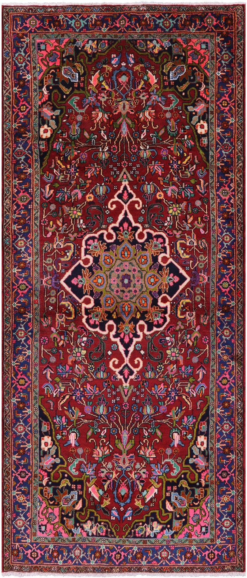 Red New Authentic Persian Hamadan Area Rug - 4' 7" X 10' 3" - Golden Nile