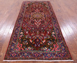 Red New Authentic Persian Hamadan Area Rug - 4' 7" X 10' 3" - Golden Nile