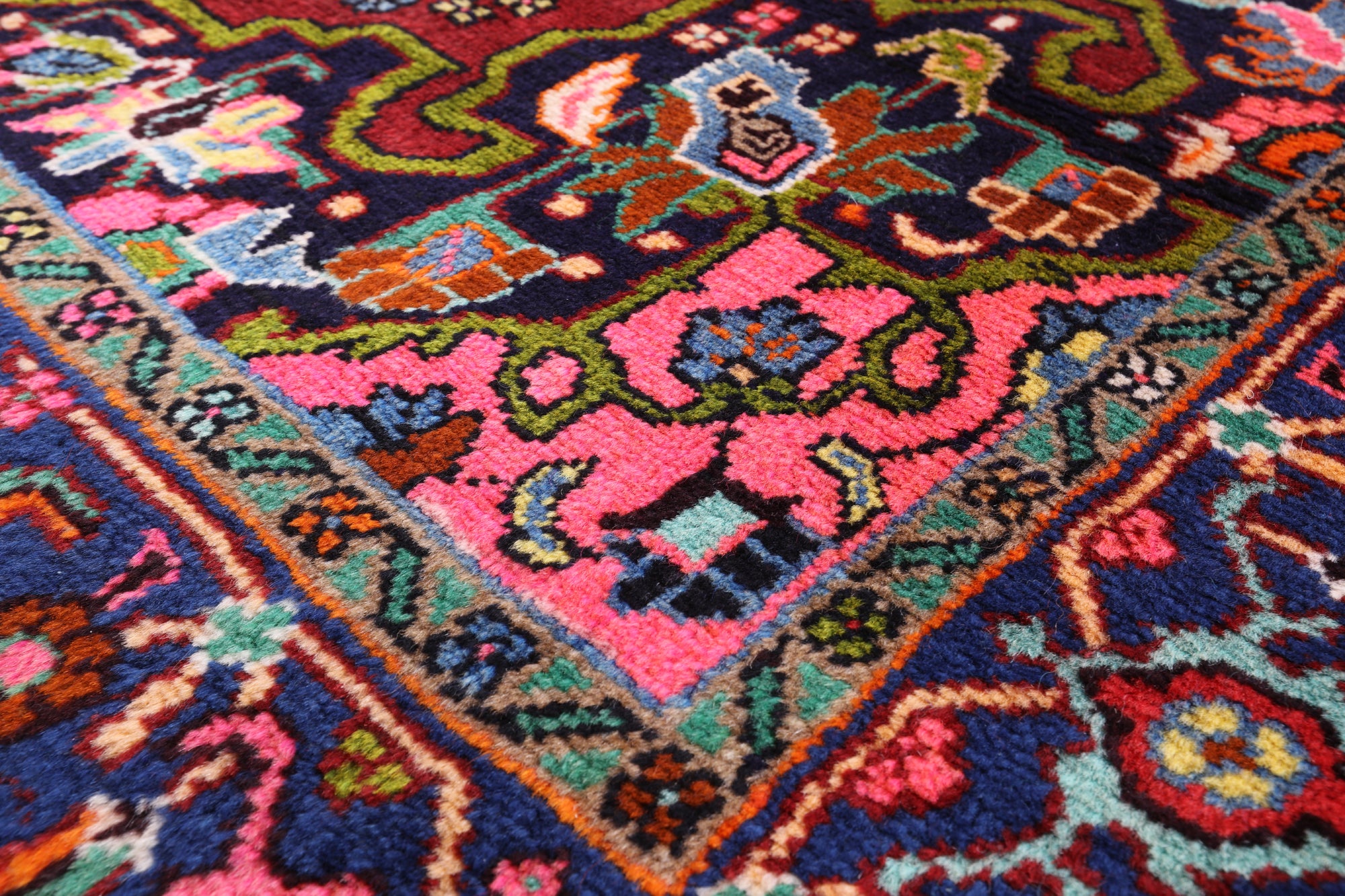 Red New Authentic Persian Hamadan Area Rug - 4' 7" X 10' 3" - Golden Nile