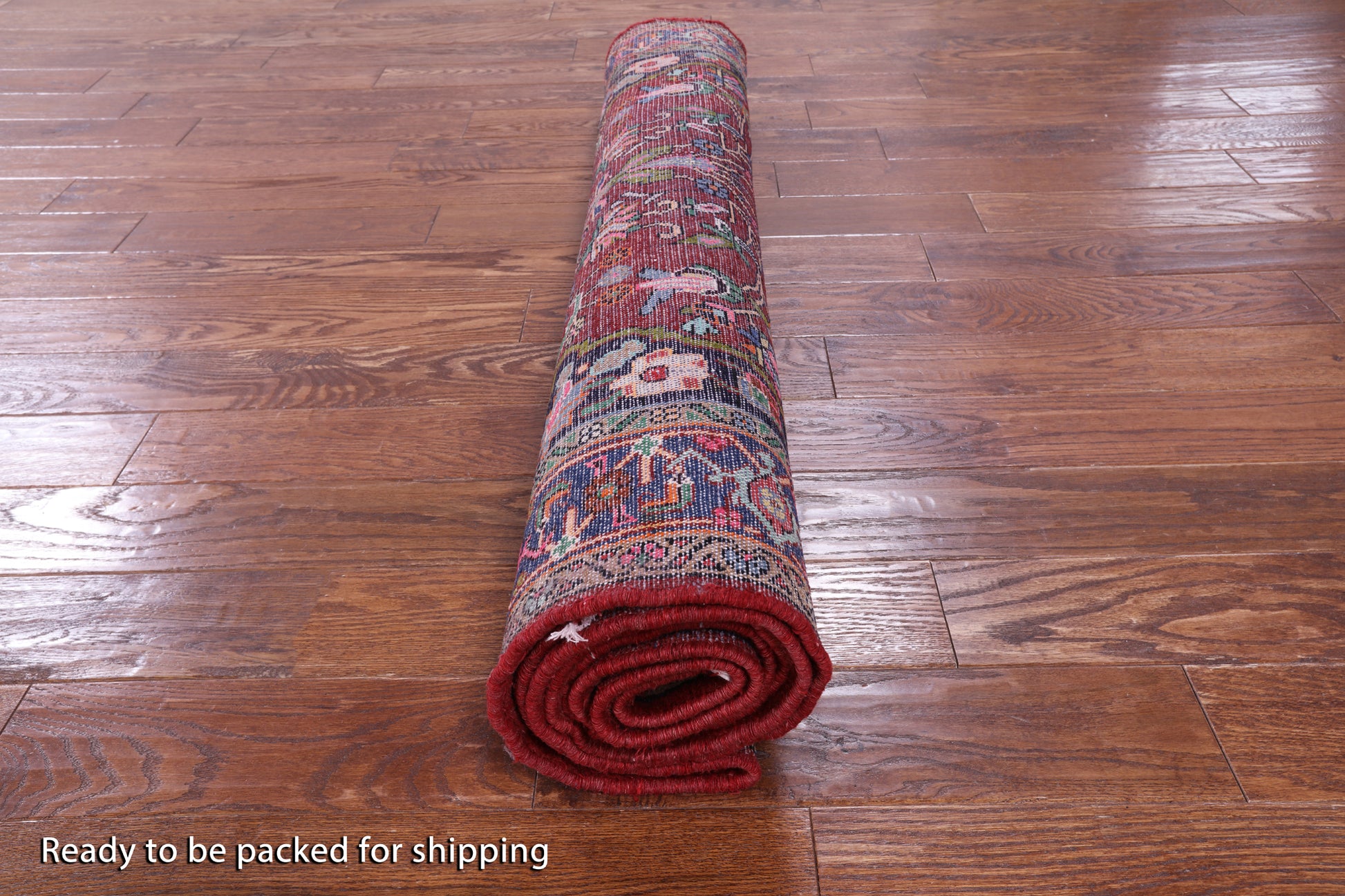 Red New Authentic Persian Hamadan Area Rug - 4' 7" X 10' 3" - Golden Nile