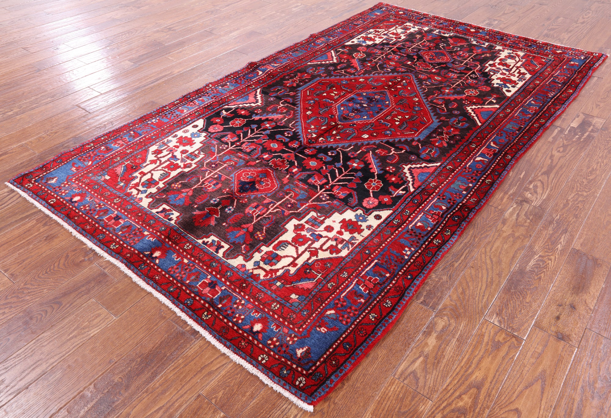 Black New Authentic Persian Nahavand Area Rug - 5' 3" X 9' 5" - Golden Nile