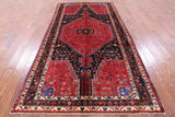 Black New Authentic Persian Hamadan Area Rug - 5' 4" X 10' 7" - Golden Nile