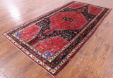 Black New Authentic Persian Hamadan Area Rug - 5' 4" X 10' 7" - Golden Nile