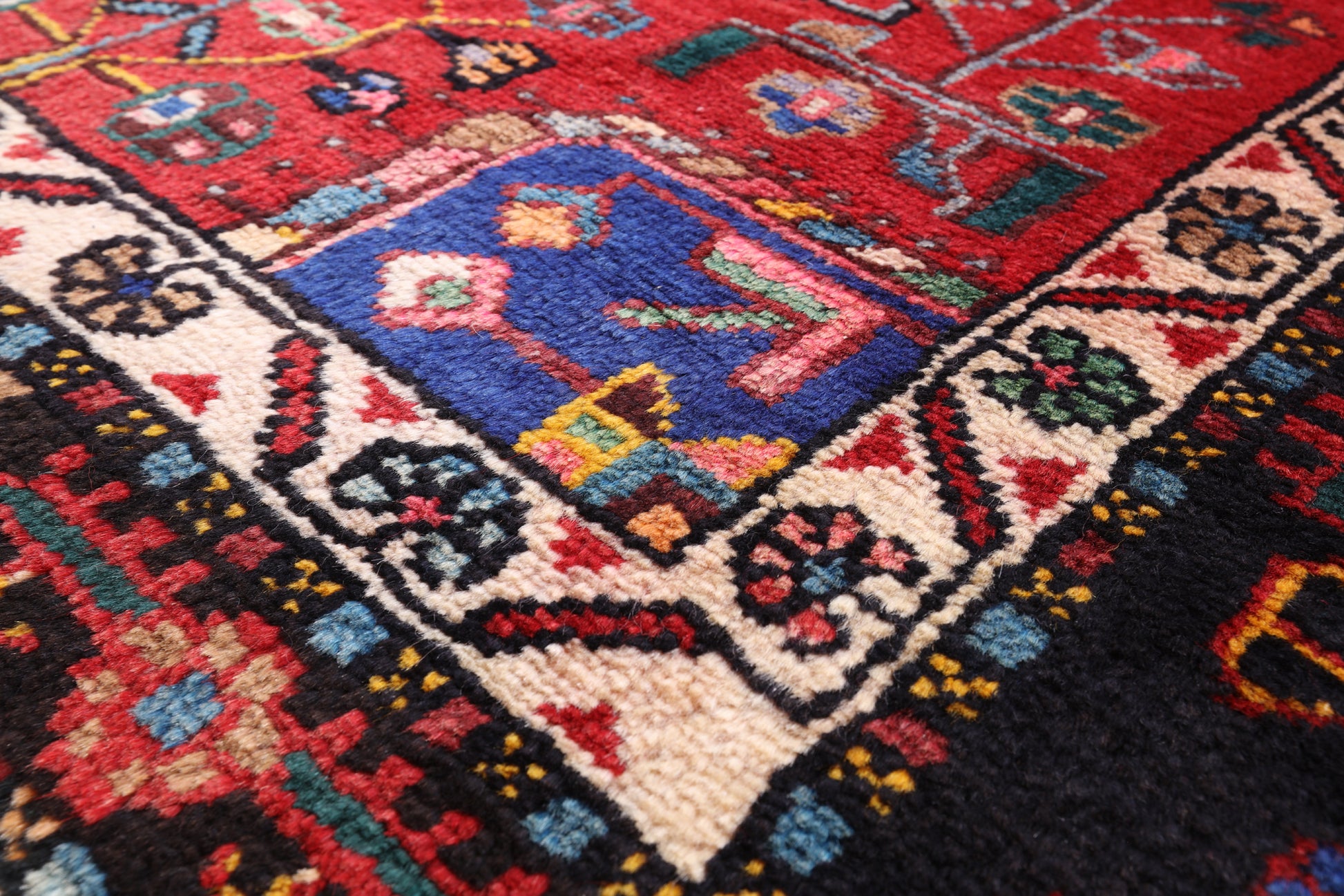 Black New Authentic Persian Hamadan Area Rug - 5' 4" X 10' 7" - Golden Nile