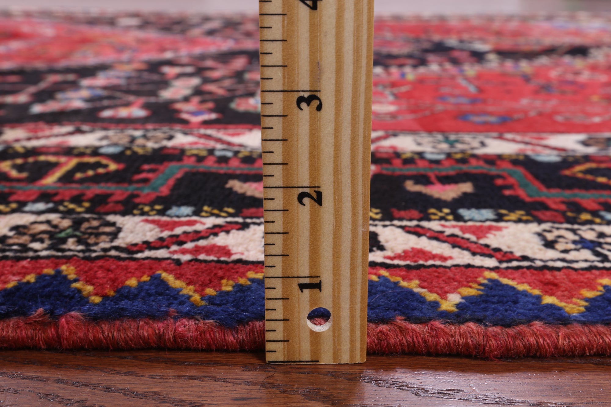 Black New Authentic Persian Hamadan Area Rug - 5' 4" X 10' 7" - Golden Nile