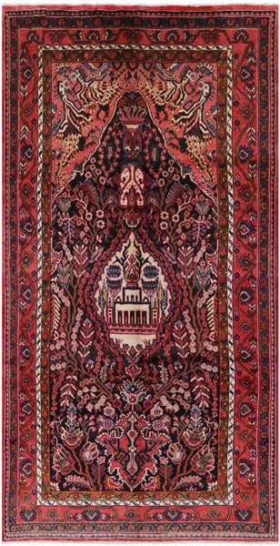 Black New Persian Nahavand Area Rug - 5' 5" X 10' 6" - Golden Nile