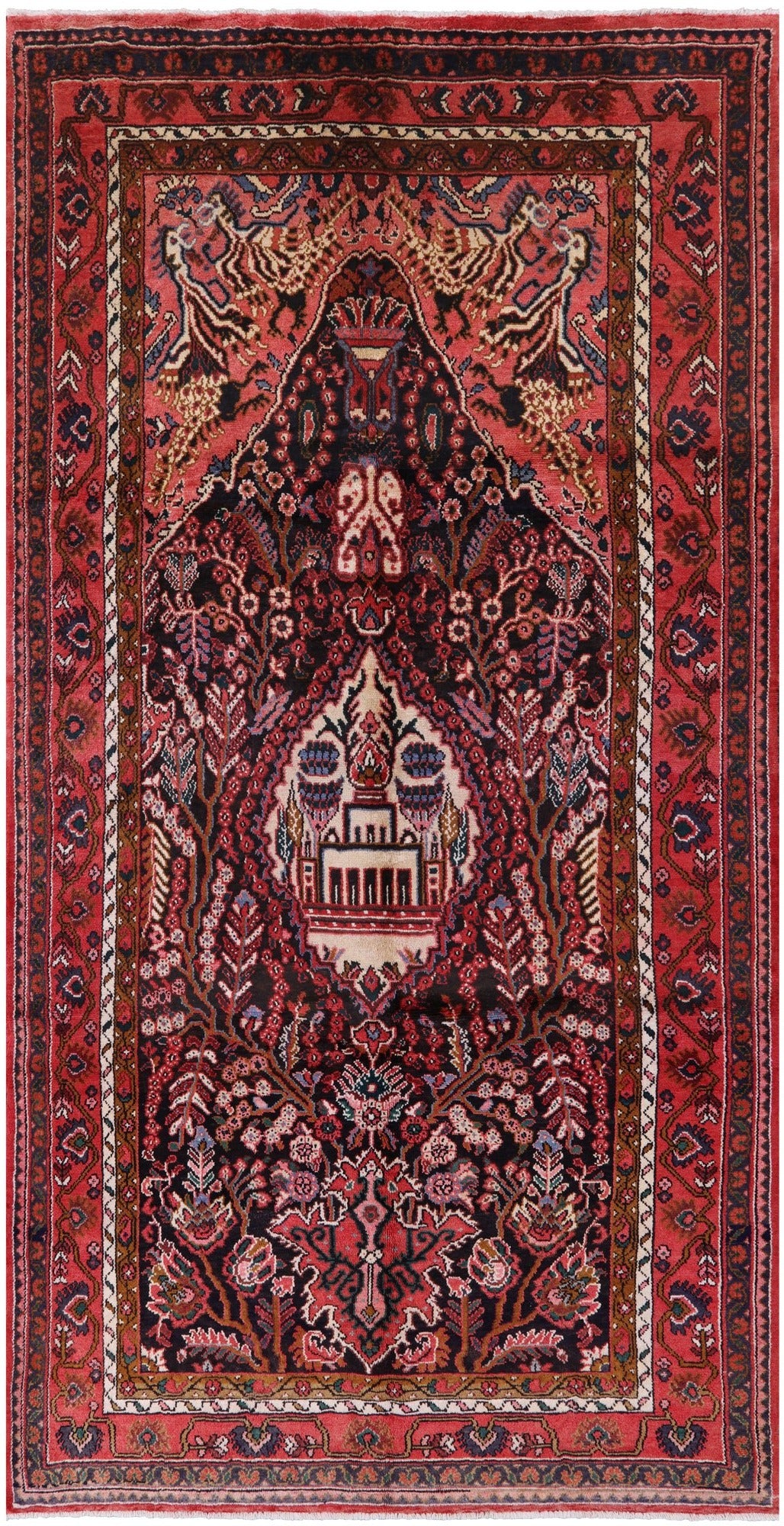 Black New Persian Nahavand Area Rug - 5' 5" X 10' 6" - Golden Nile