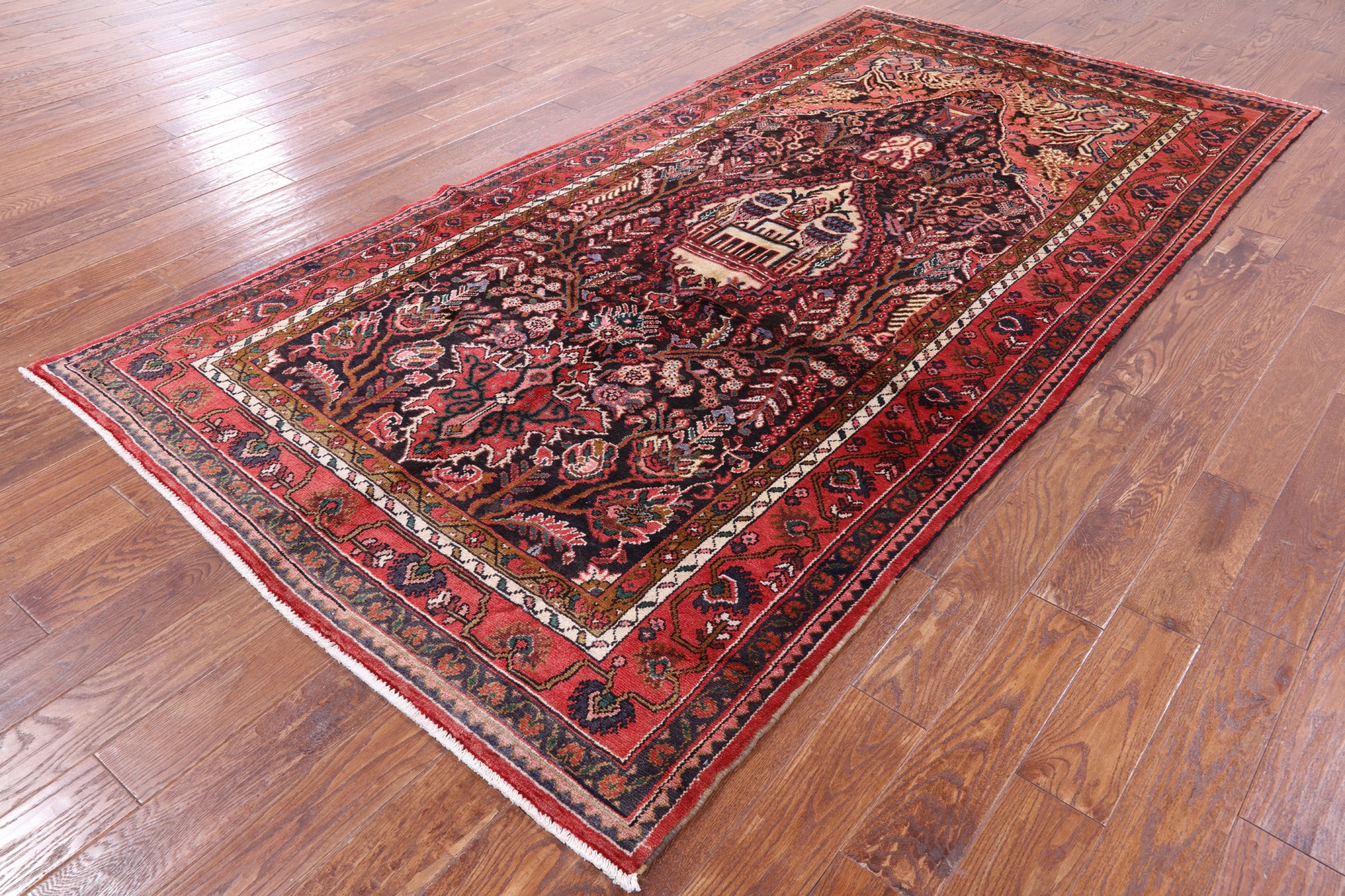 Black New Persian Nahavand Area Rug - 5' 5" X 10' 6" - Golden Nile