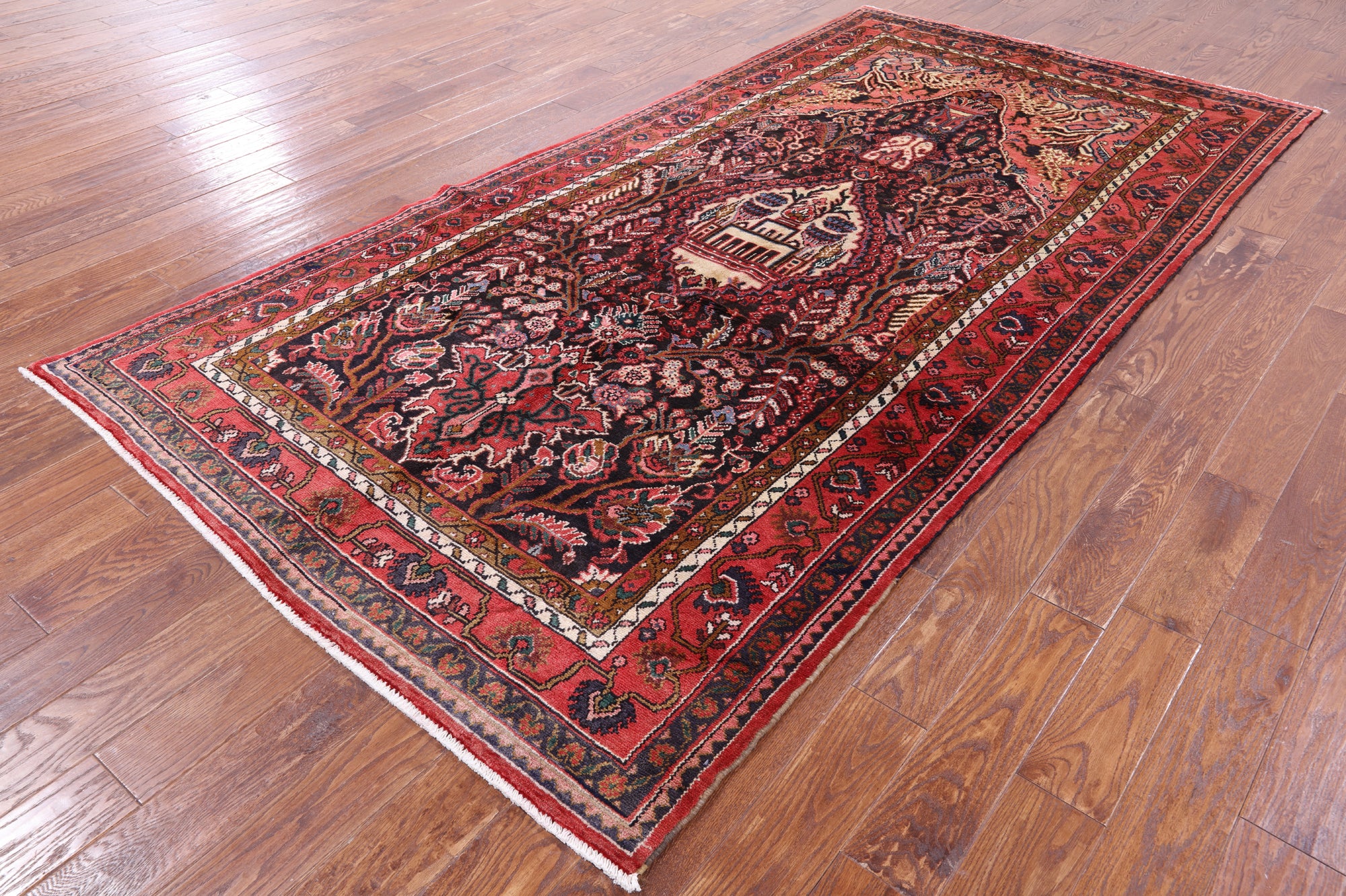 Black New Persian Nahavand Area Rug - 5' 5" X 10' 6" - Golden Nile