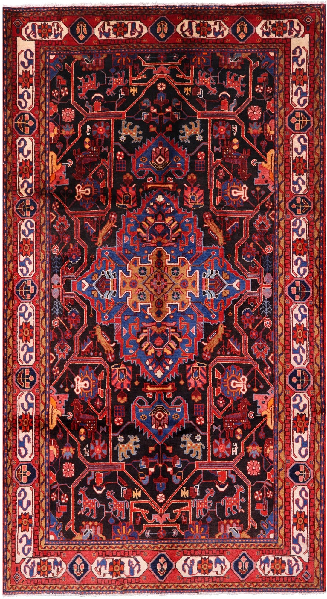 New Nahavand Handmade Area Rug - 5' 8" X 10' 1" - Golden Nile