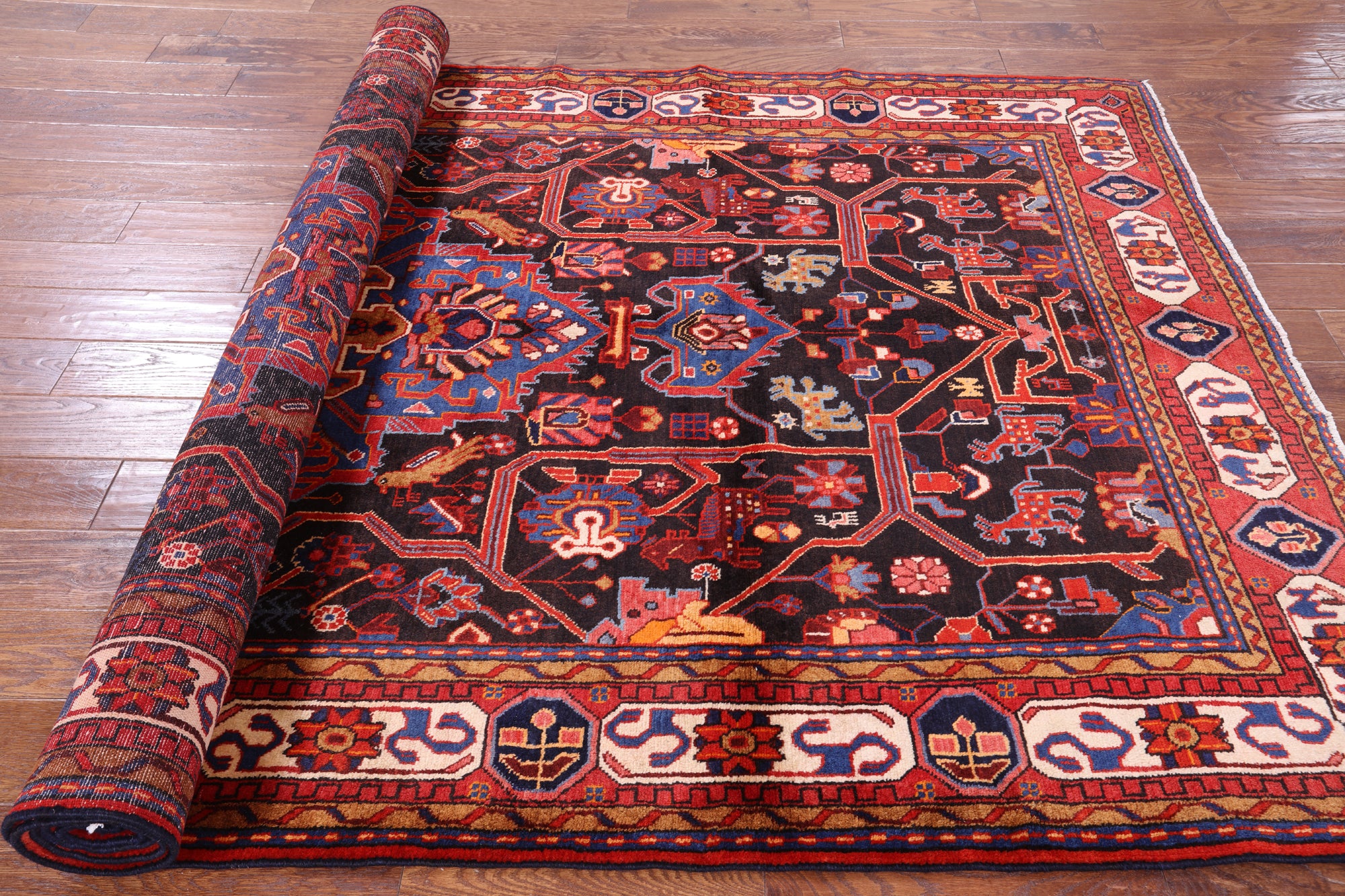 New Nahavand Handmade Area Rug - 5' 8" X 10' 1" - Golden Nile