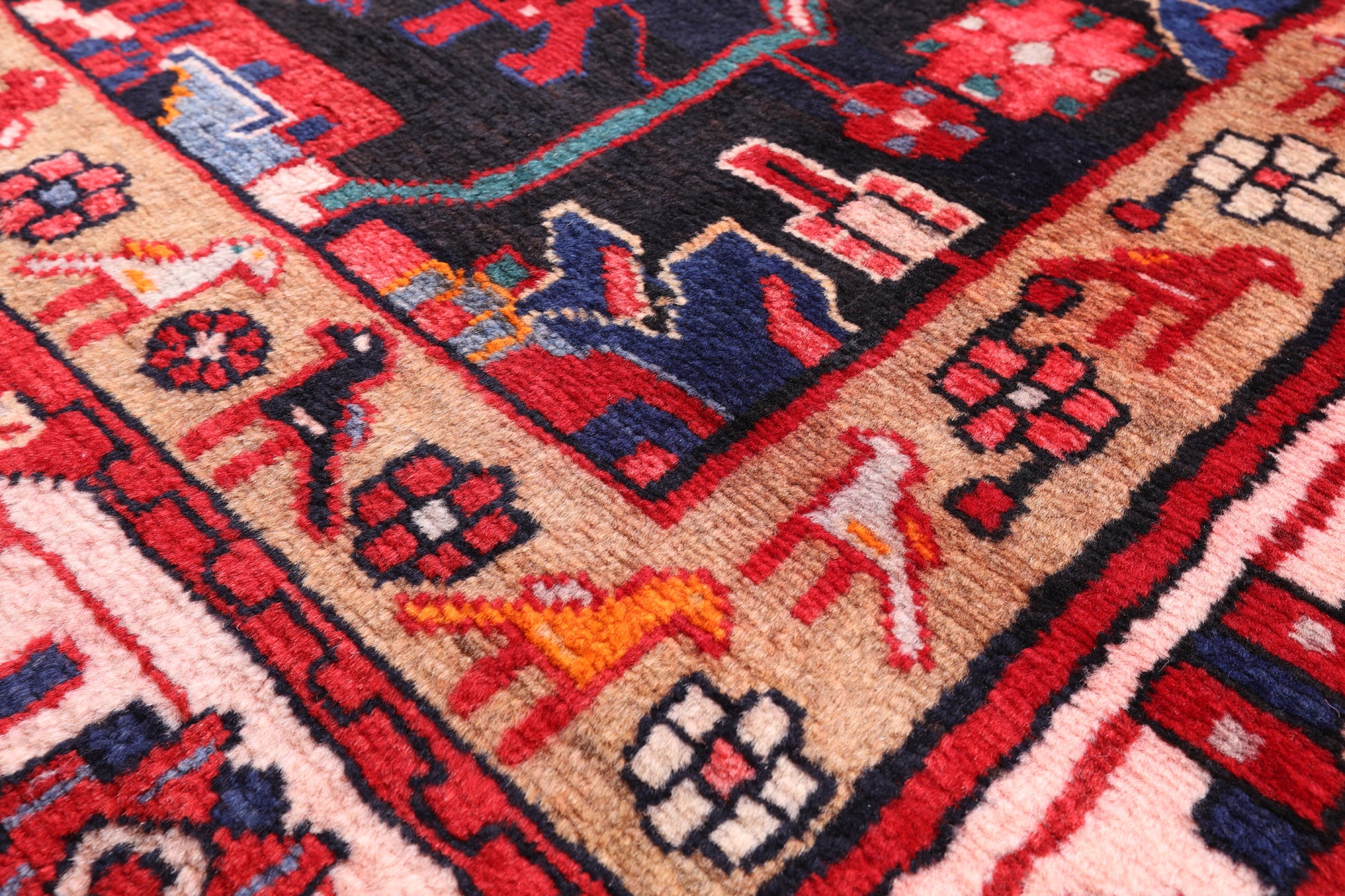 Authentic Persian Nahavand Hand Knotted Rug - 6' 0" X 10' 9" - Golden Nile