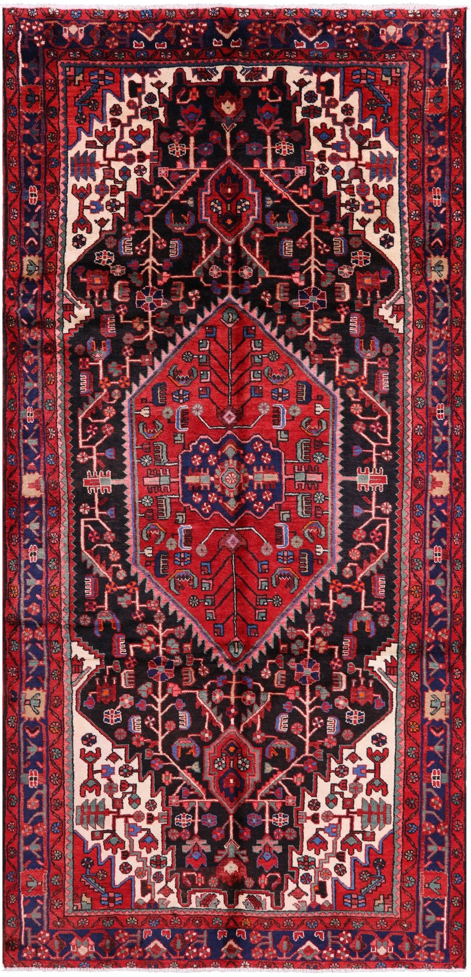 New Authentic Persian Nahavand Handmade Area Rug - 5' 2" X 10' 8" - Golden Nile