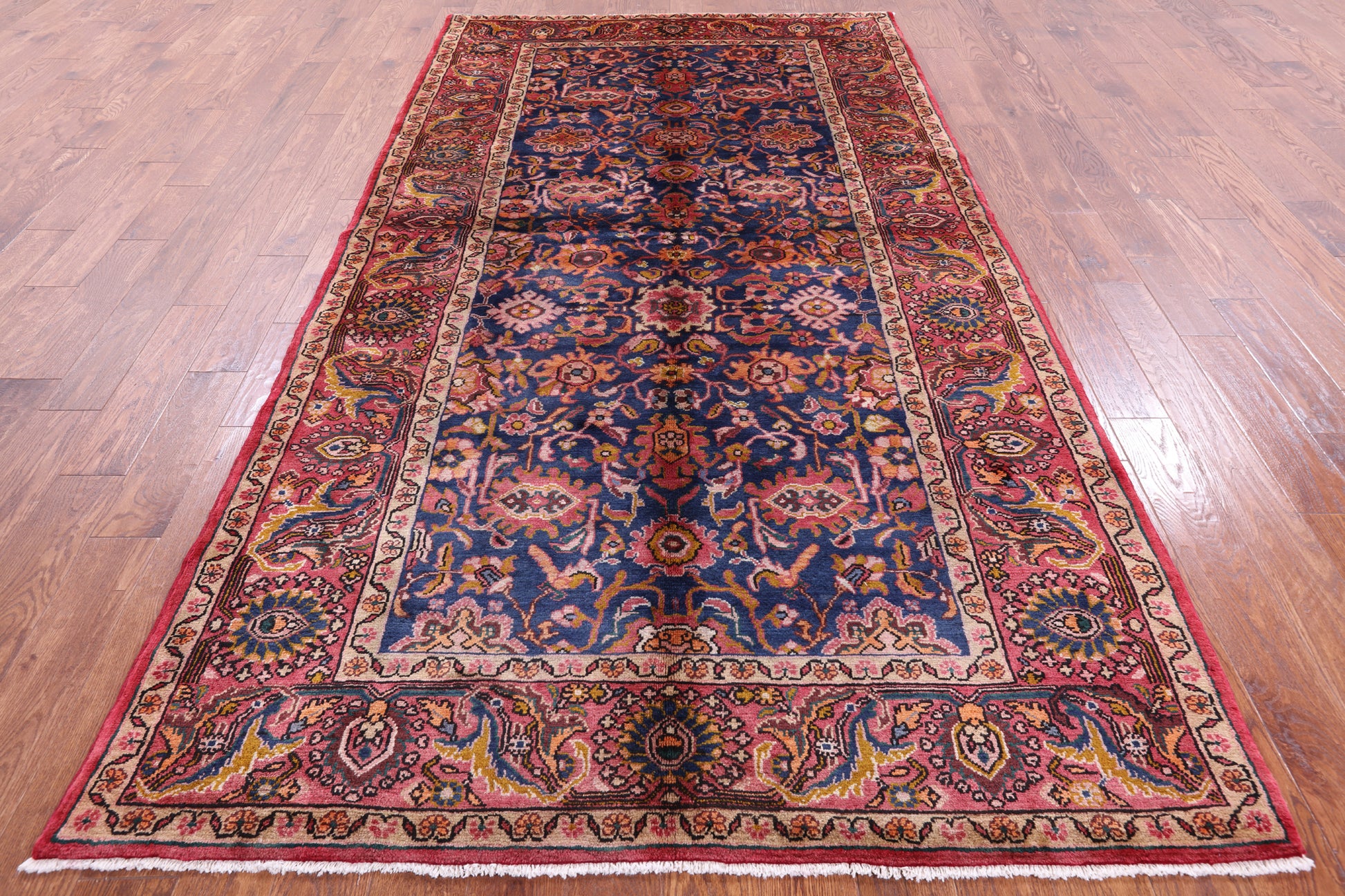 Blue New Authentic Persian Nahavand Handmade Wool Rug - 5' 7" X 10' 6" - Golden Nile