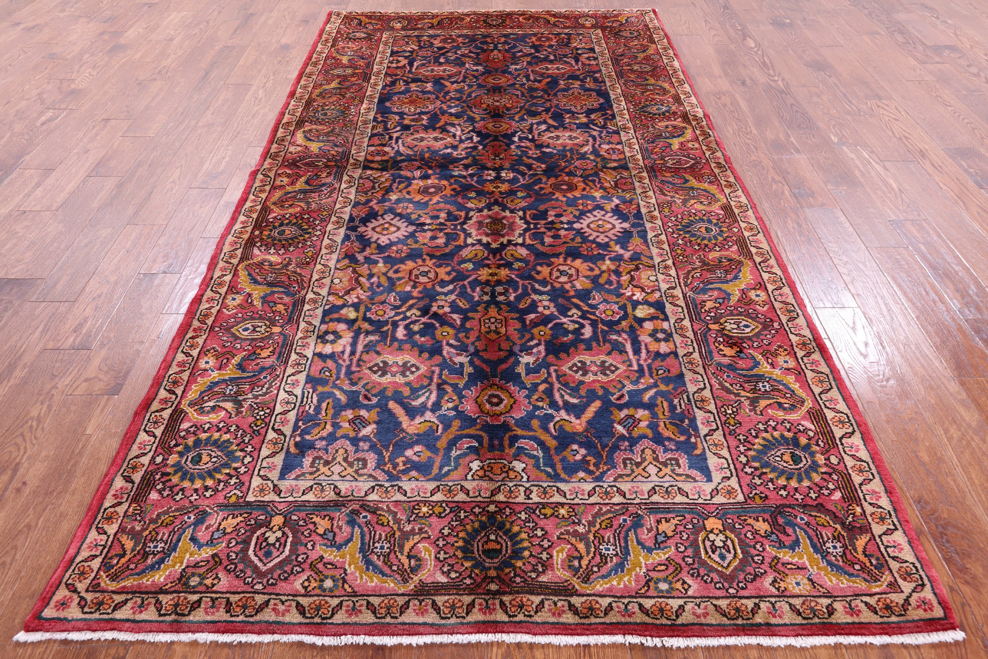 Blue New Authentic Persian Nahavand Handmade Wool Rug - 5' 7" X 10' 6" - Golden Nile