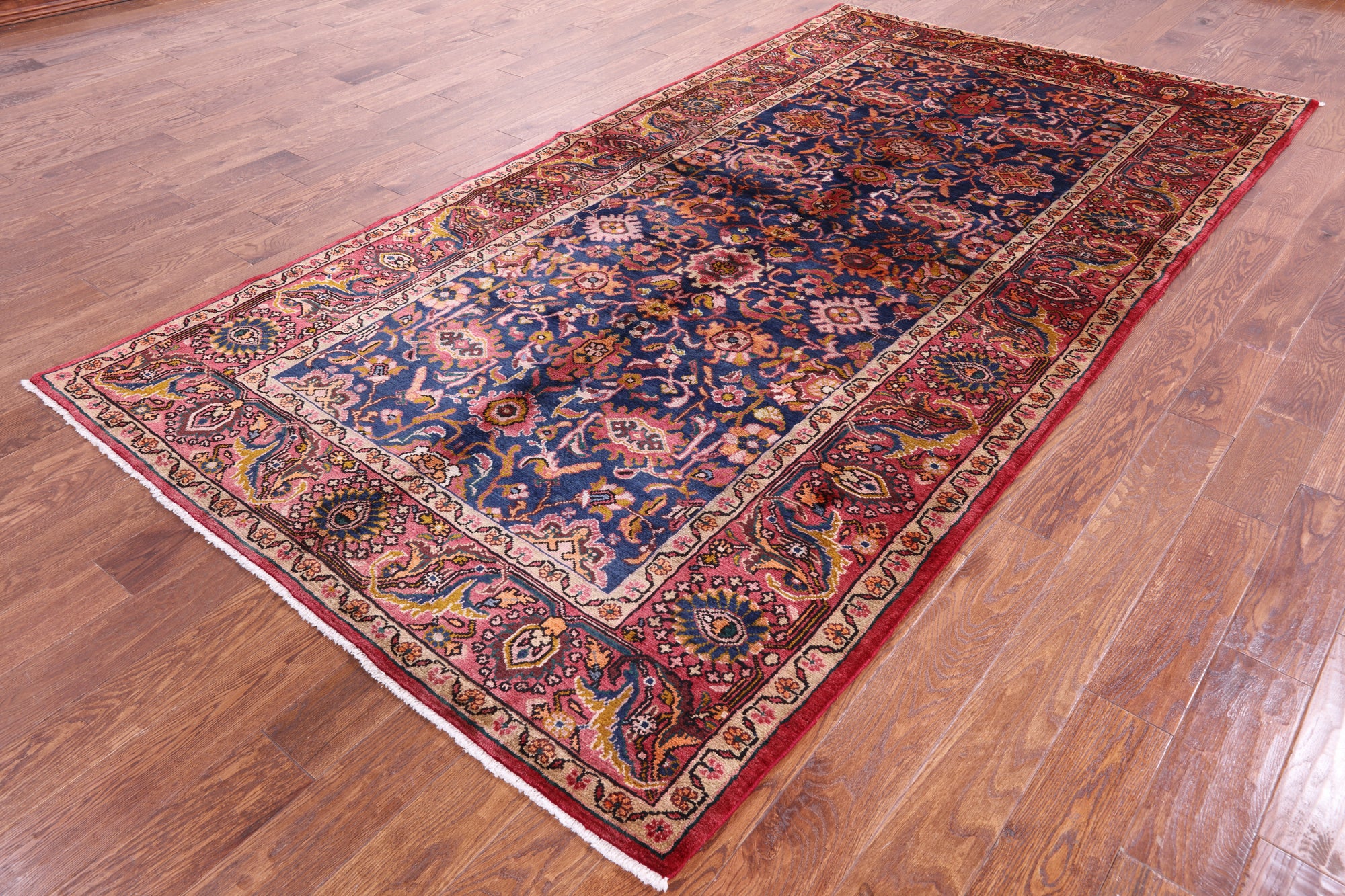 Blue New Authentic Persian Nahavand Handmade Wool Rug - 5' 7" X 10' 6" - Golden Nile