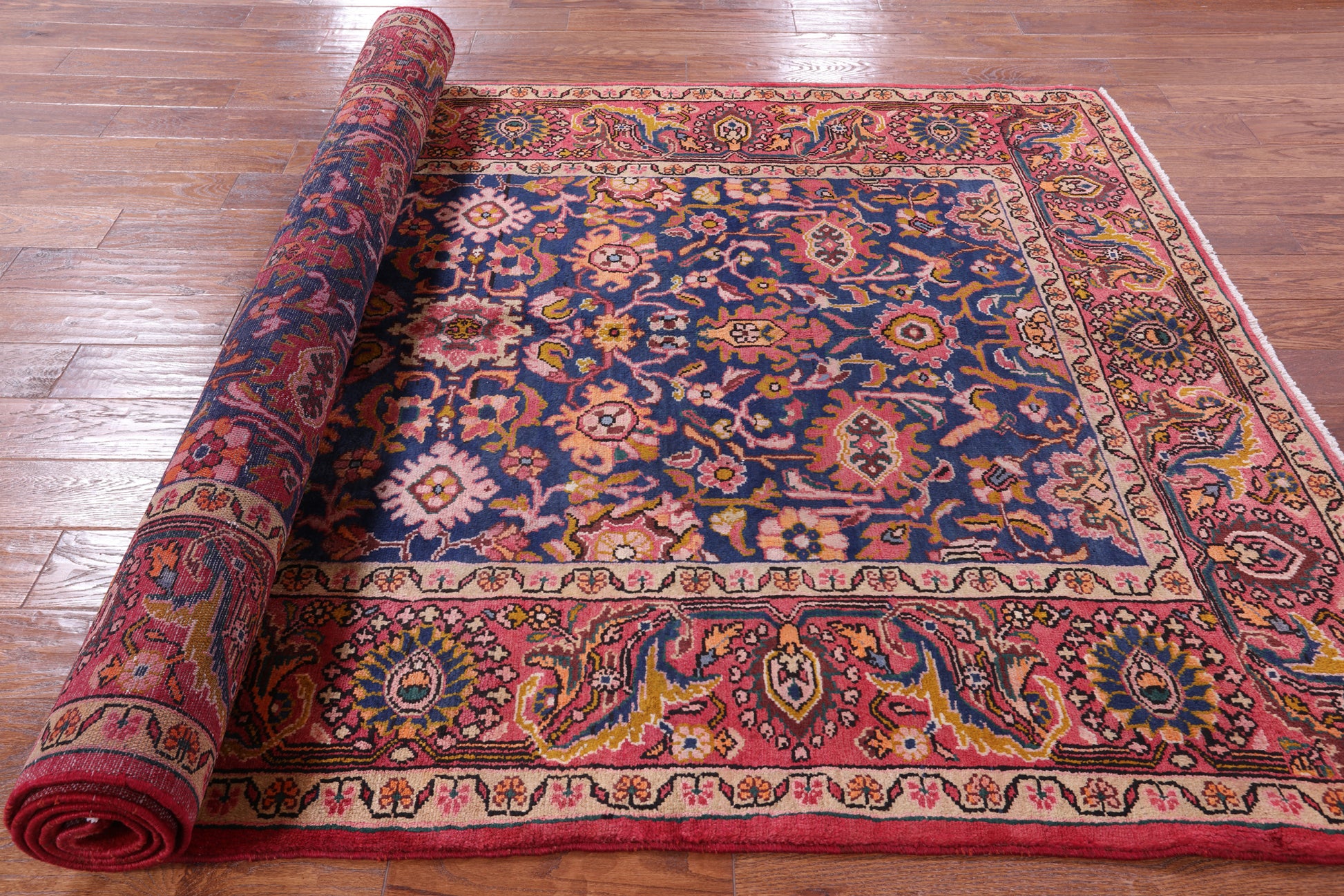 Blue New Authentic Persian Nahavand Handmade Wool Rug - 5' 7" X 10' 6" - Golden Nile