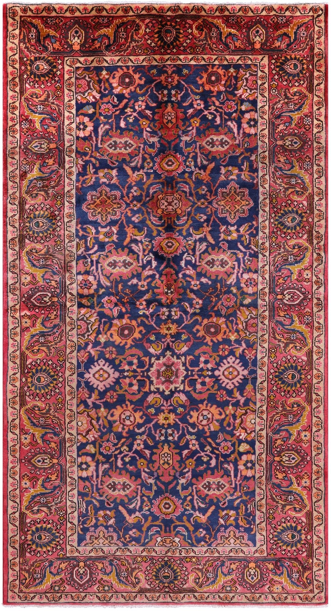 Blue New Authentic Persian Nahavand Handmade Wool Rug - 5' 7" X 10' 6" - Golden Nile