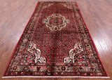 Red New Authentic Persian Hamadan Rug - 5' 1" X 10' 3" - Golden Nile