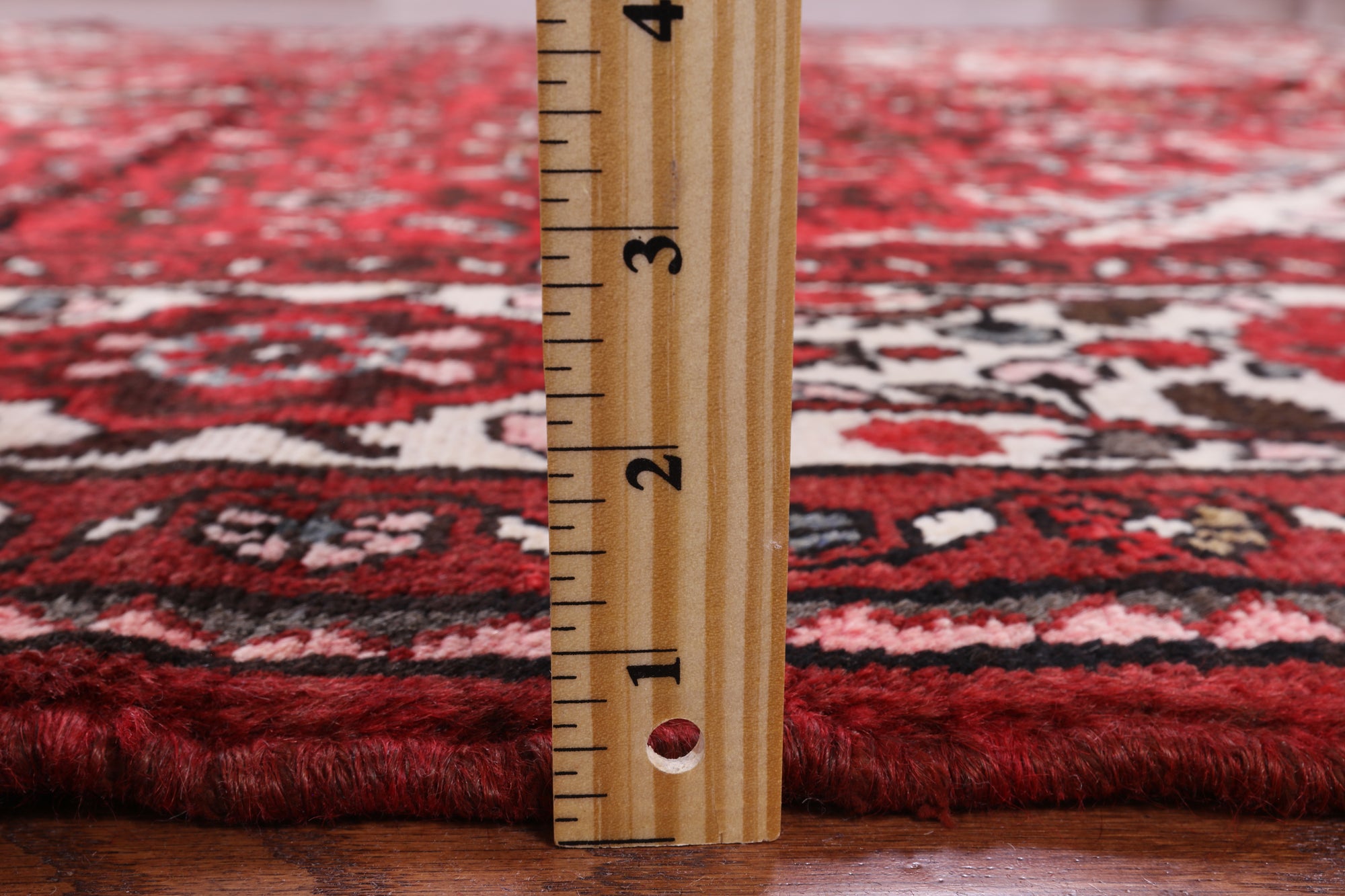 Red New Persian Hamadan Handmade Area Rug - 5' 6" X 10' 4" - Golden Nile