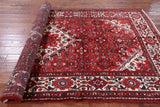 Red New Persian Hamadan Handmade Area Rug - 5' 6" X 10' 4" - Golden Nile