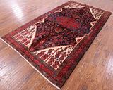 Black New Persian Nahavand Hand Knotted Area Rug - 5' 8" X 10' 2" - Golden Nile
