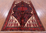 Black New Persian Nahavand Hand Knotted Area Rug - 5' 8" X 10' 2" - Golden Nile