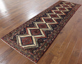 New Hand Knotted  Authentic Persian Hamadan 4 X 12 Runner Rug - Golden Nile