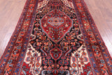 Black New Authentic Persian Nahavand Hand Knotted Rug - 5' 2" X 9' 11" - Golden Nile