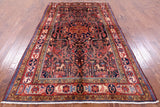 Black Authentic Persian Nahavand Handmade Area Rug - 5' 1" X 9' 0" - Golden Nile