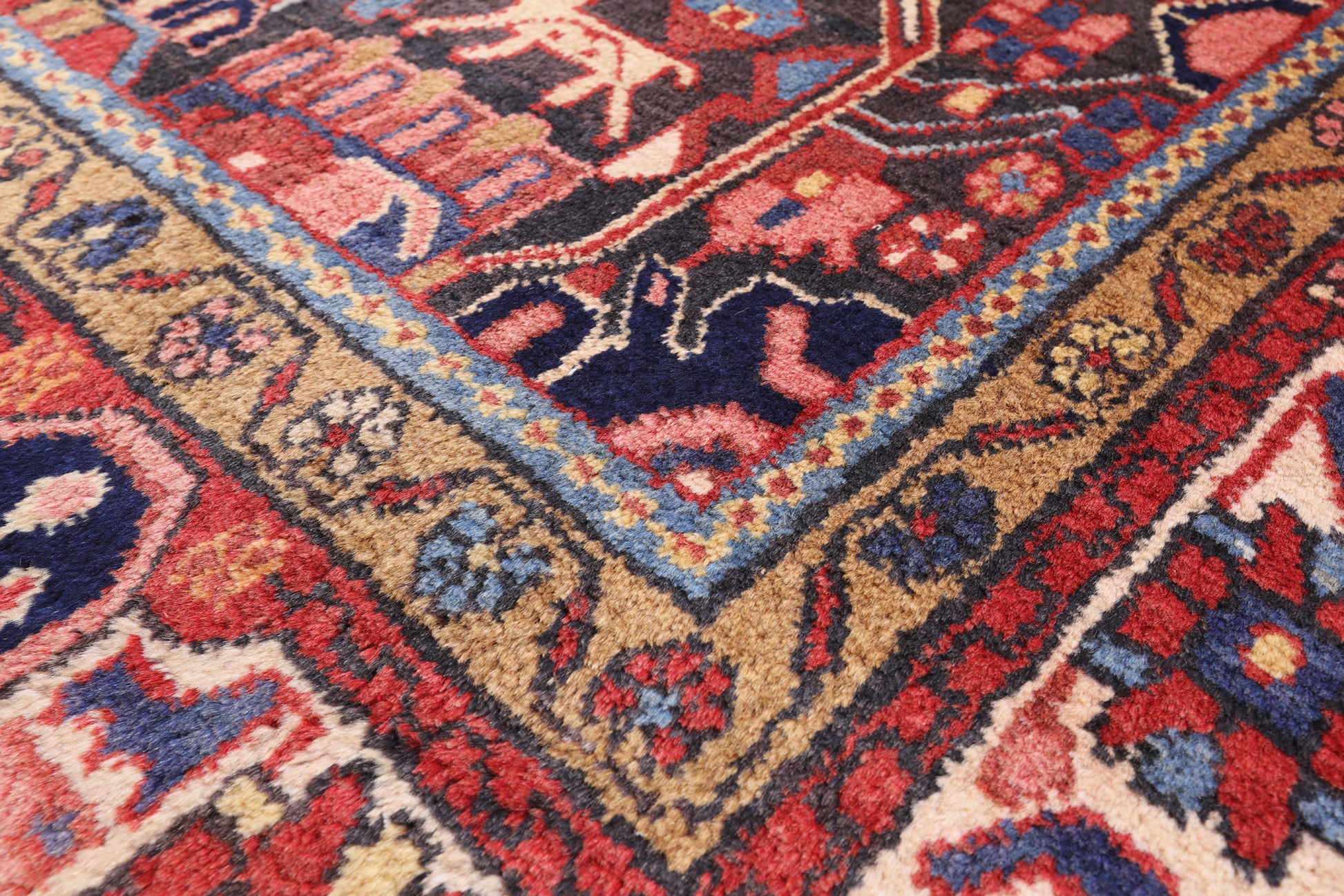 Black Authentic Persian Nahavand Handmade Area Rug - 5' 1" X 9' 0" - Golden Nile