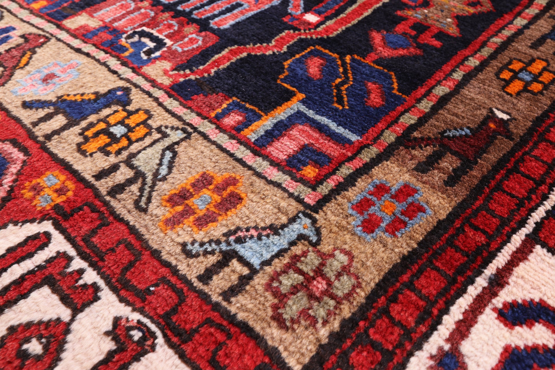 Black New Authentic Persian Nahavand Area Rug - 5' 4" X 10' 7" - Golden Nile