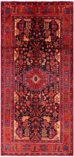 Black New Persian Nahavand Area Rug - 5' 8" X 11' 7" - Golden Nile