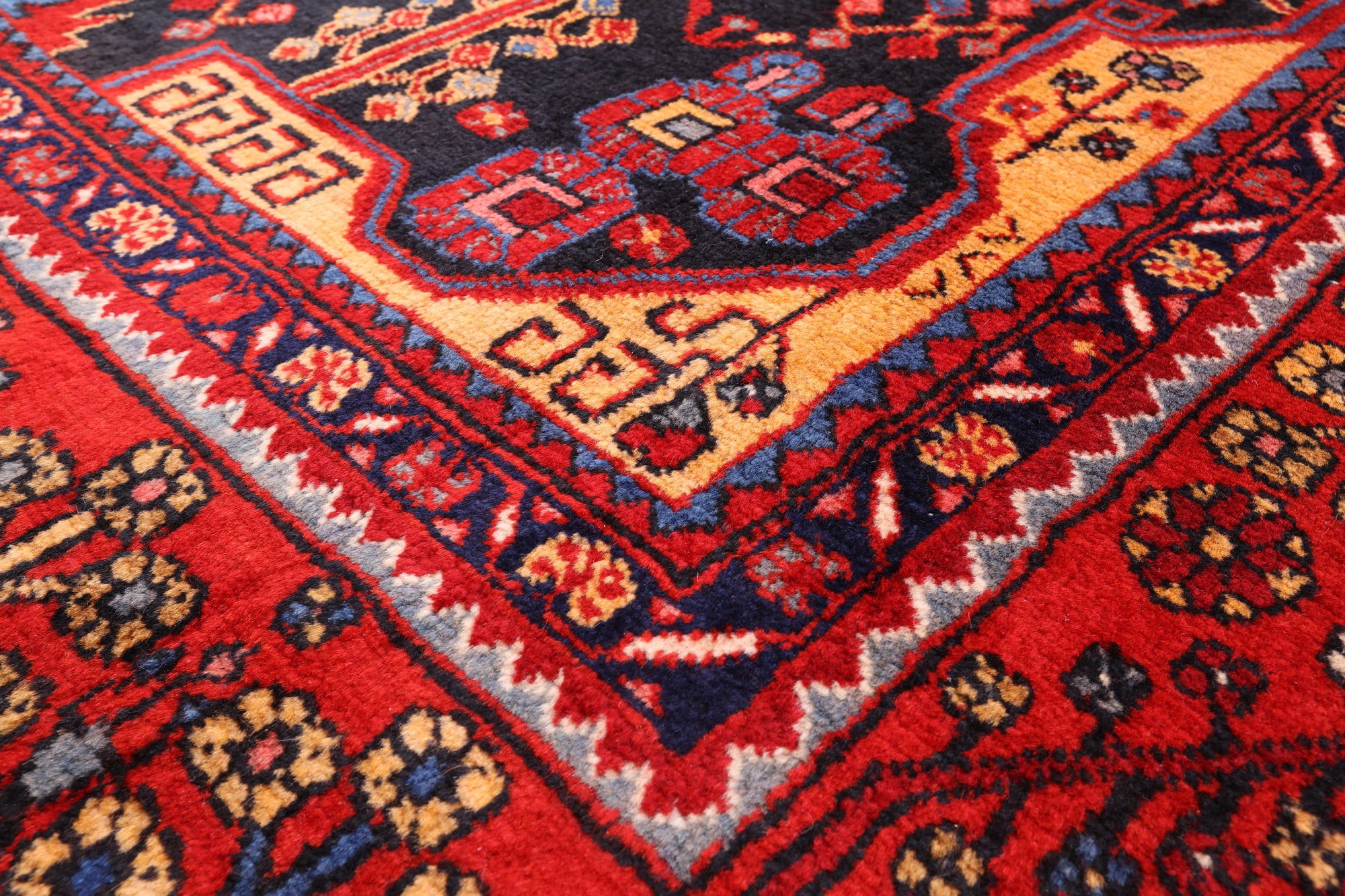 Black New Persian Nahavand Area Rug - 5' 8" X 11' 7" - Golden Nile